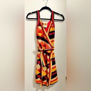 Farm Rio size S crochet wrap dress